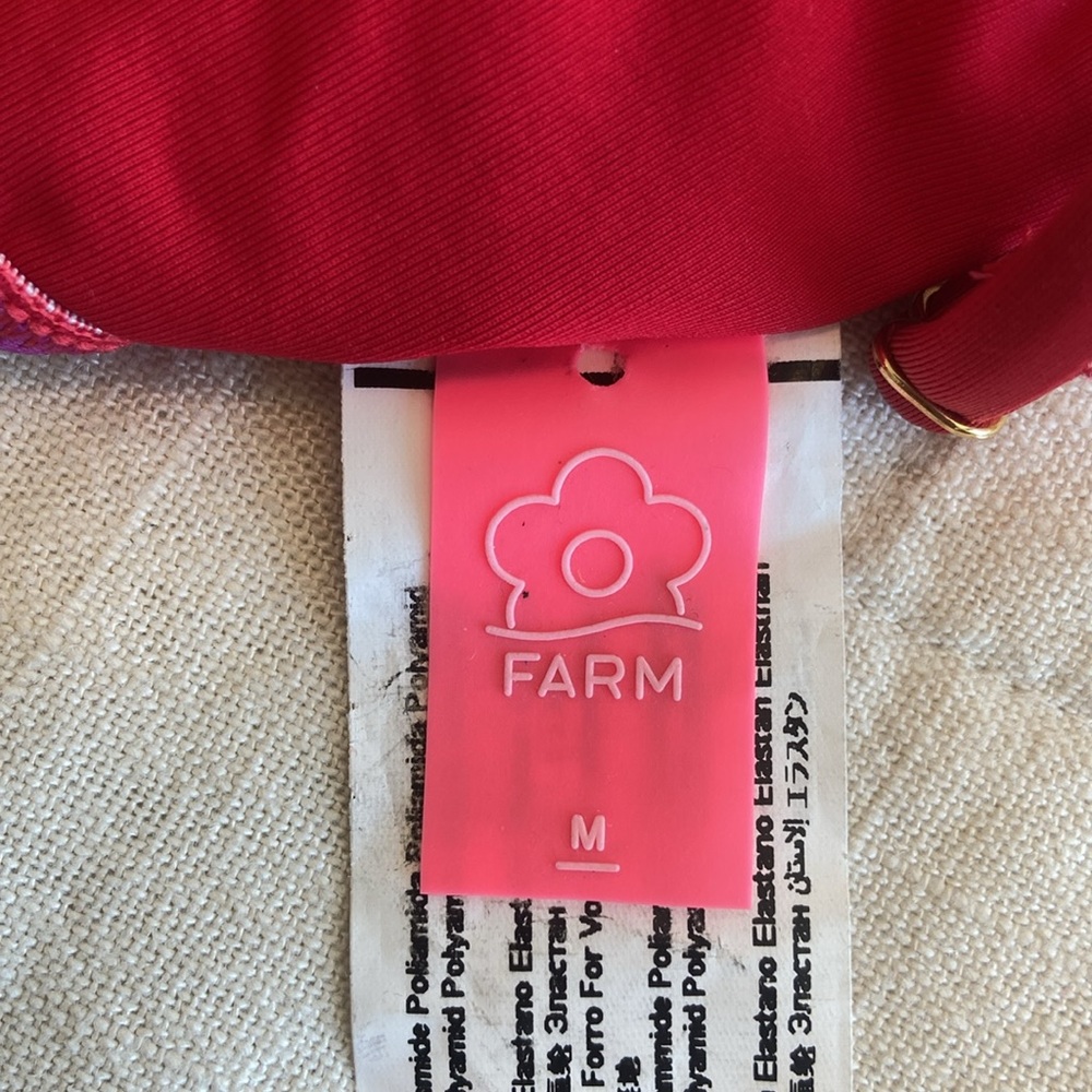 Brand New Farm Rio Colorful Leaves Bikini Top - Picture 4 of 6
